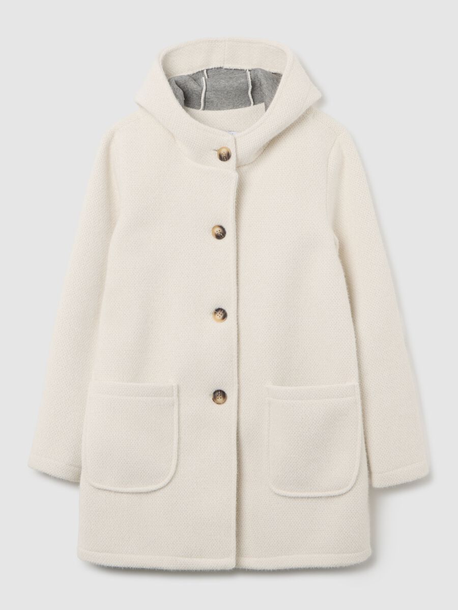 Cappotto in misto viscosa bianco regular fit_4