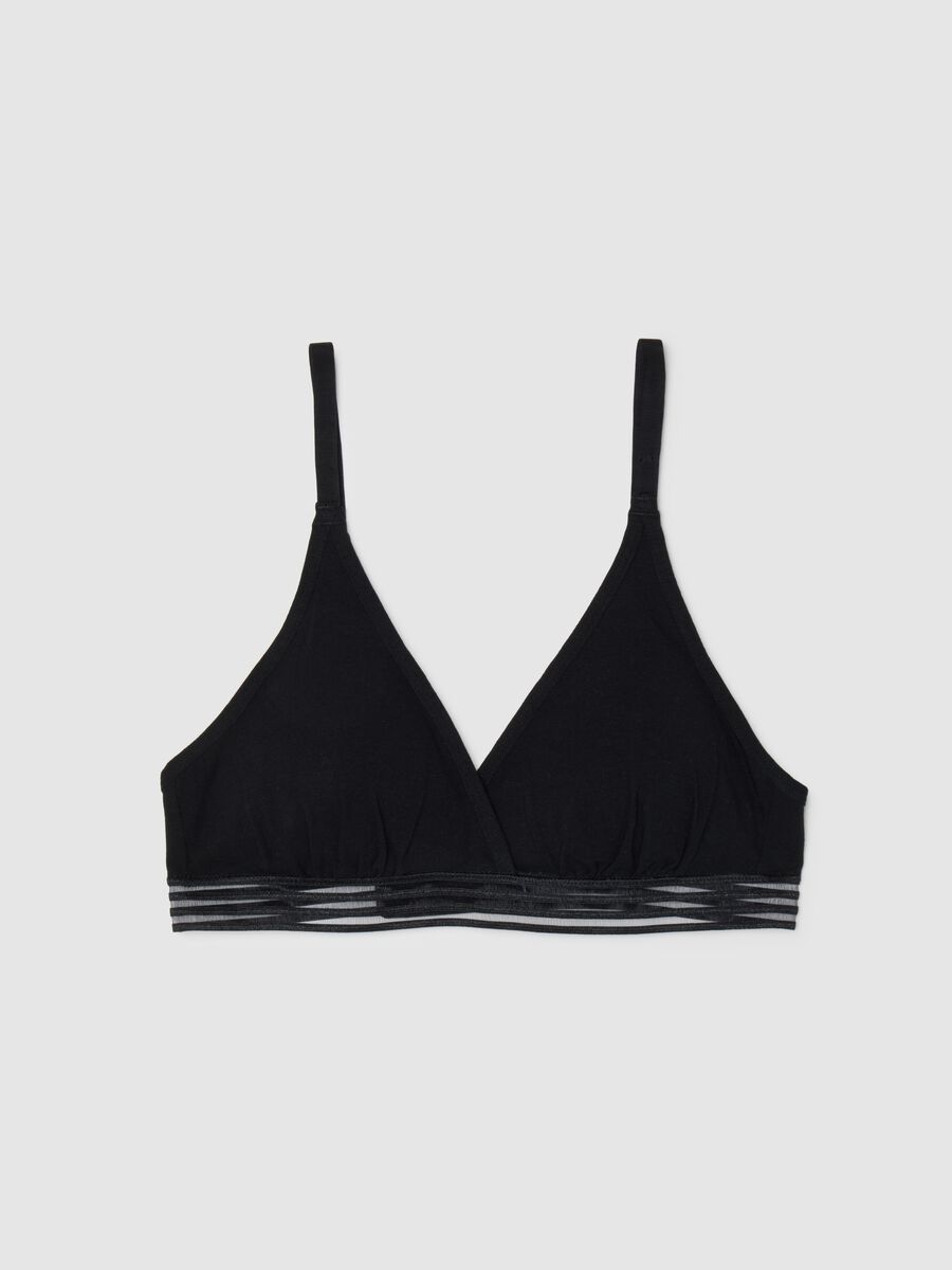 Women's Black Stretch Cotton Bra_0
