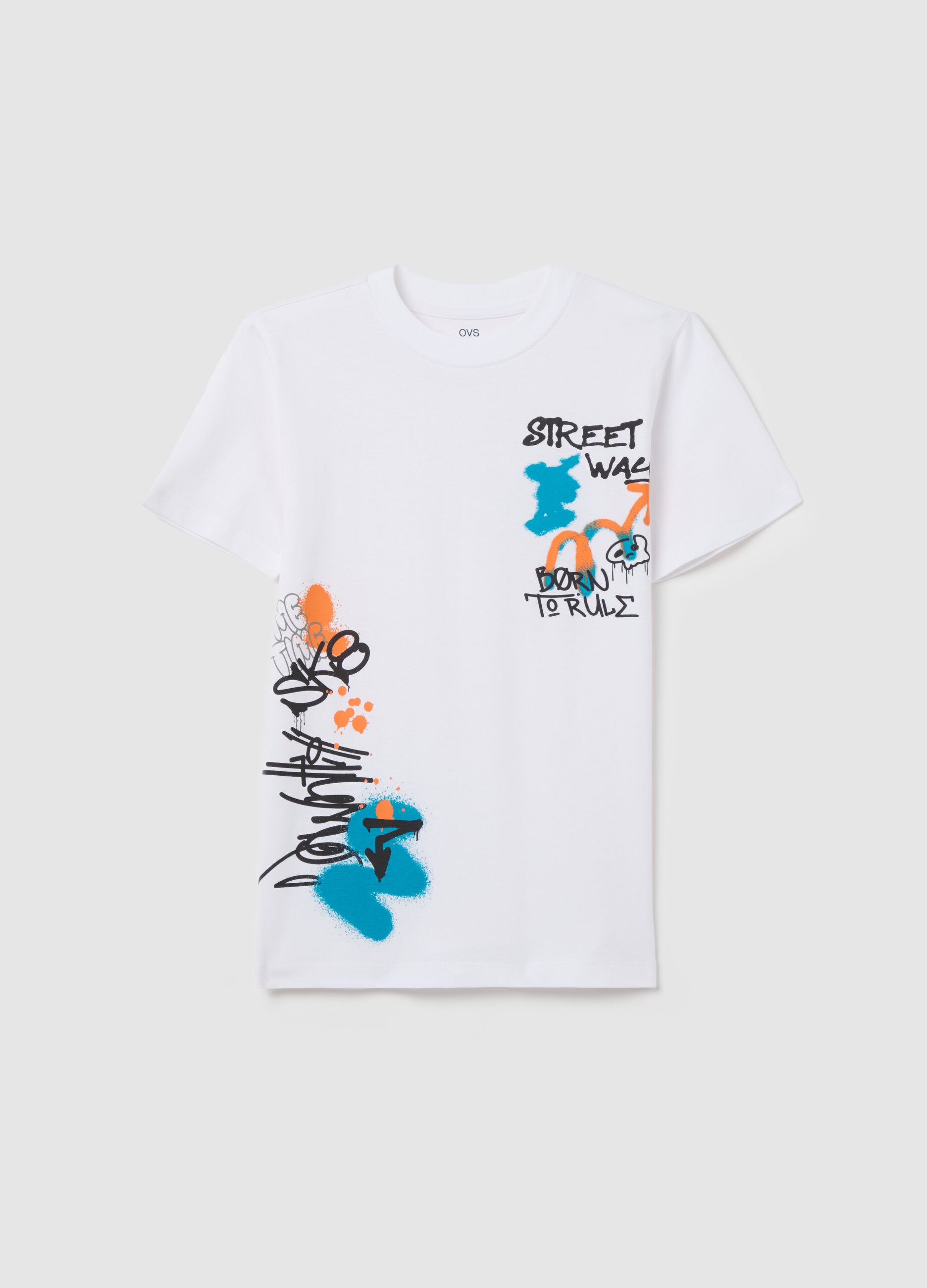 Cotton T-shirt with printed lettering