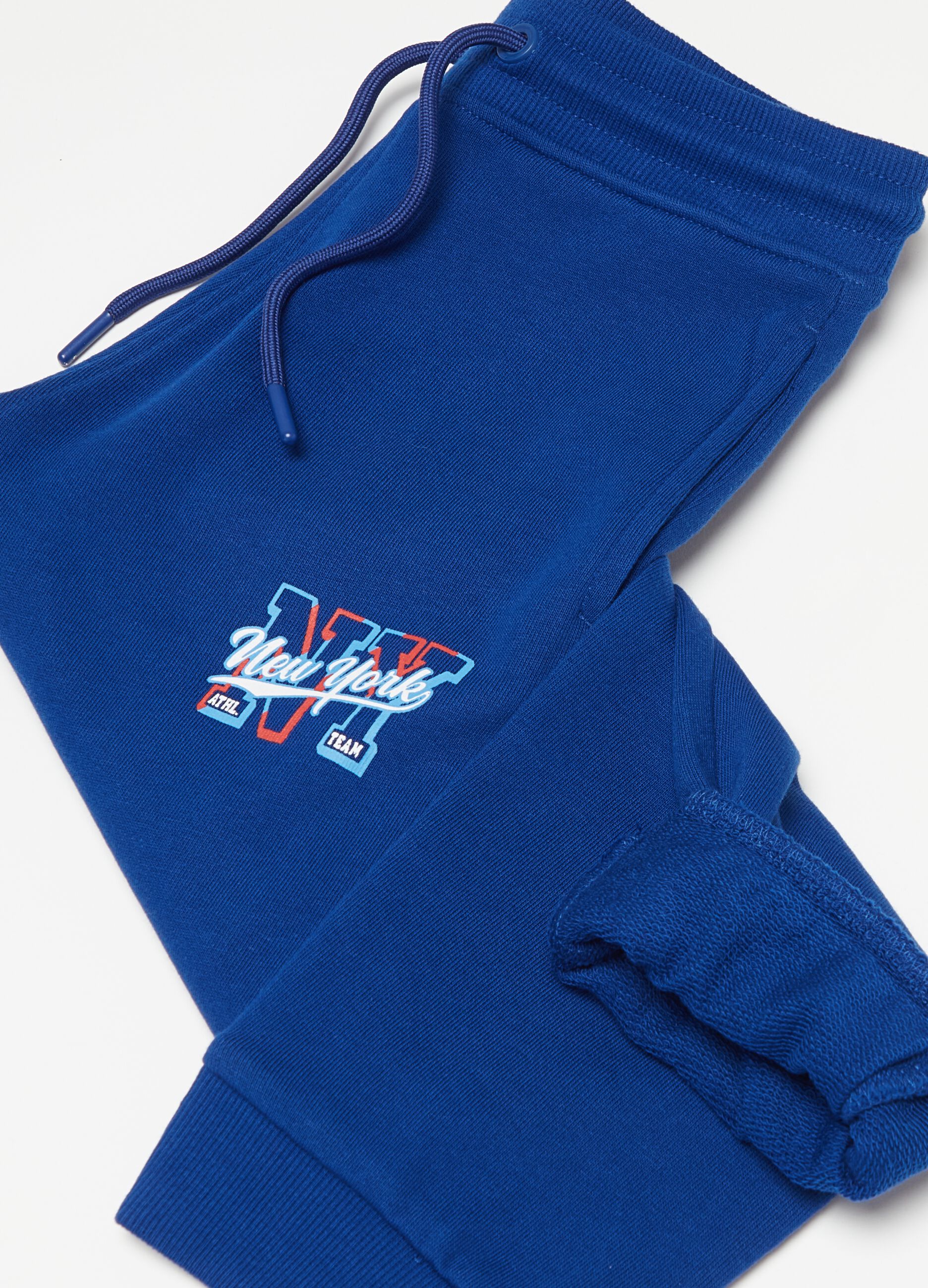 Joggers in felpa con coulisse e stampa