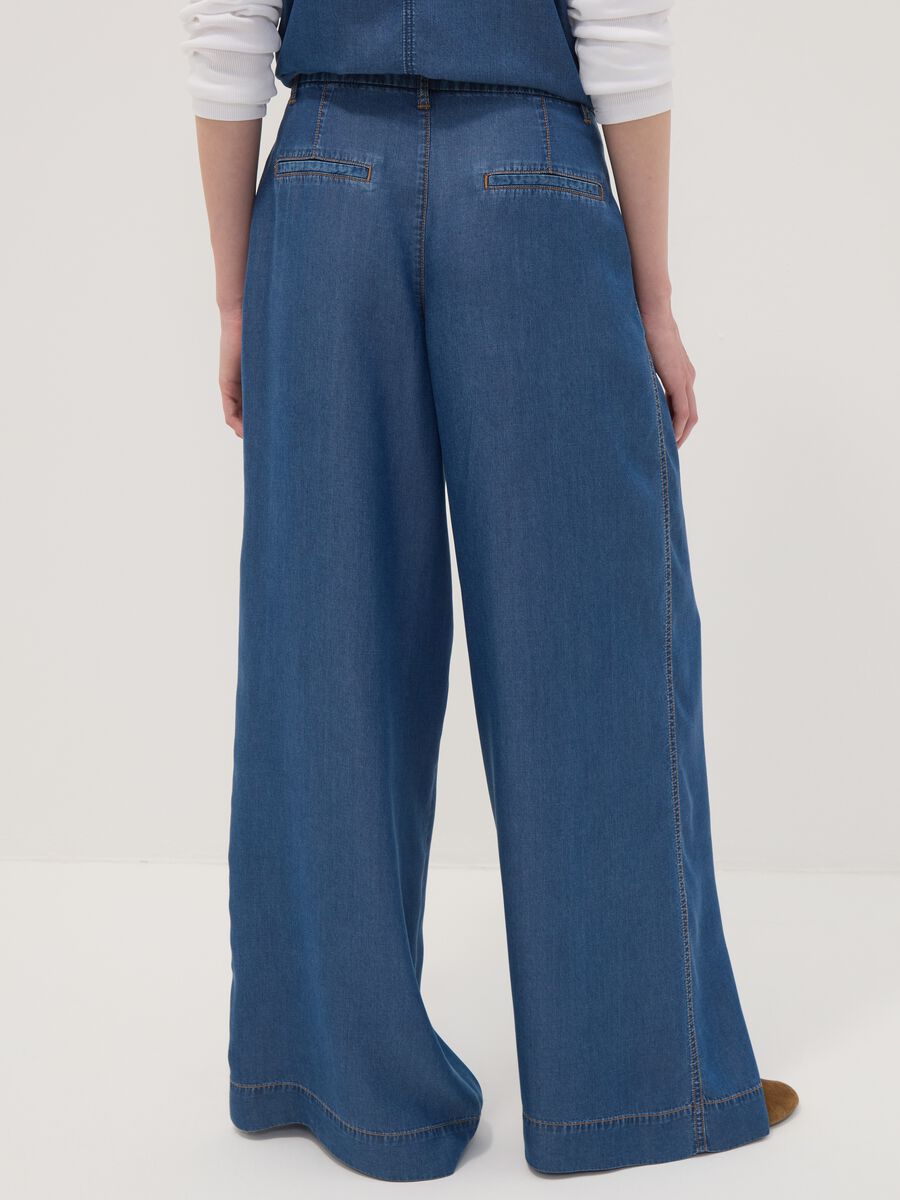 Blue wide-leg jeans in pure lyocell_2