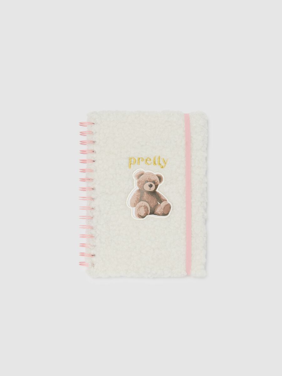 Grey Paper Notebook with Teddy Bear_0