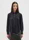 Black satin shirt with long sleeves and regular fit_0