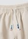White linen-cotton blend shorts with elasticated waist, regular fit_2