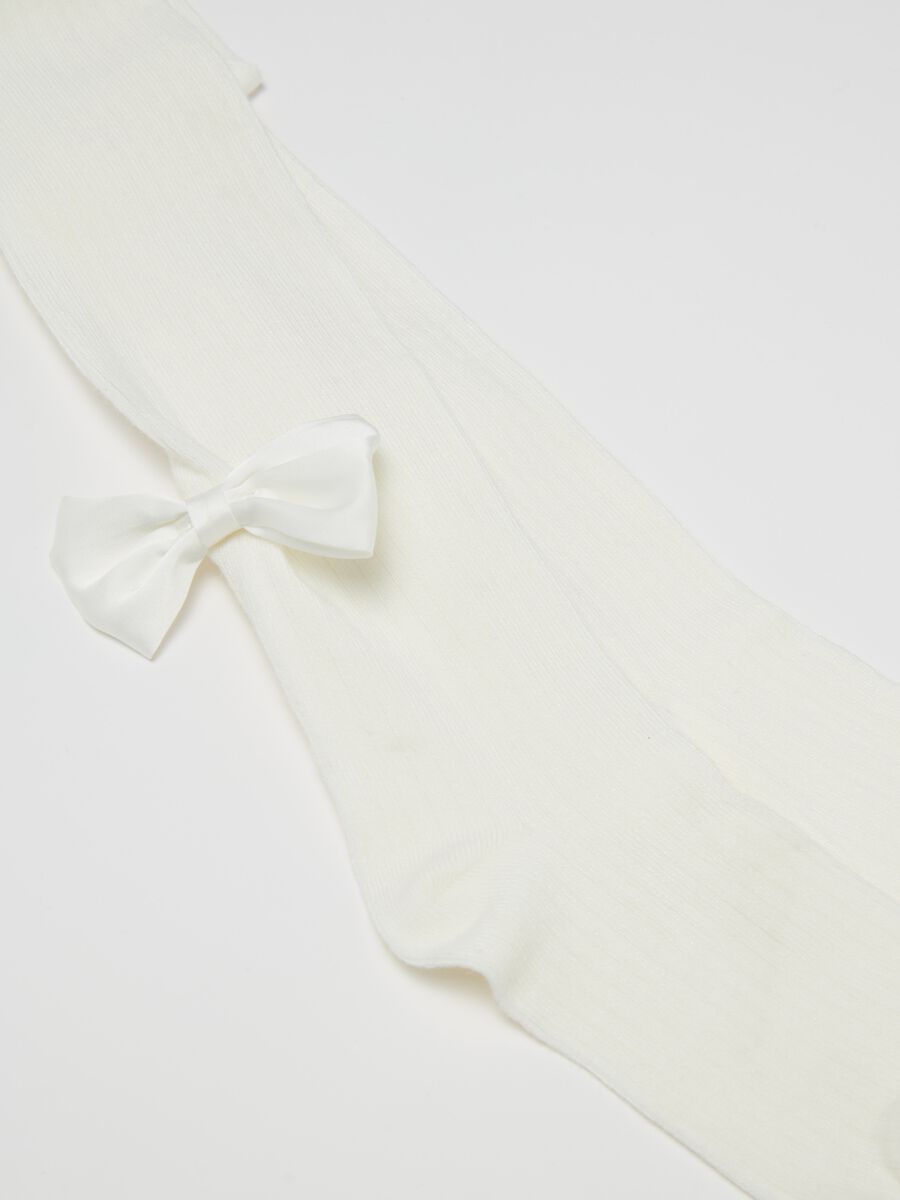 Bamboo viscose tights with bow_1
