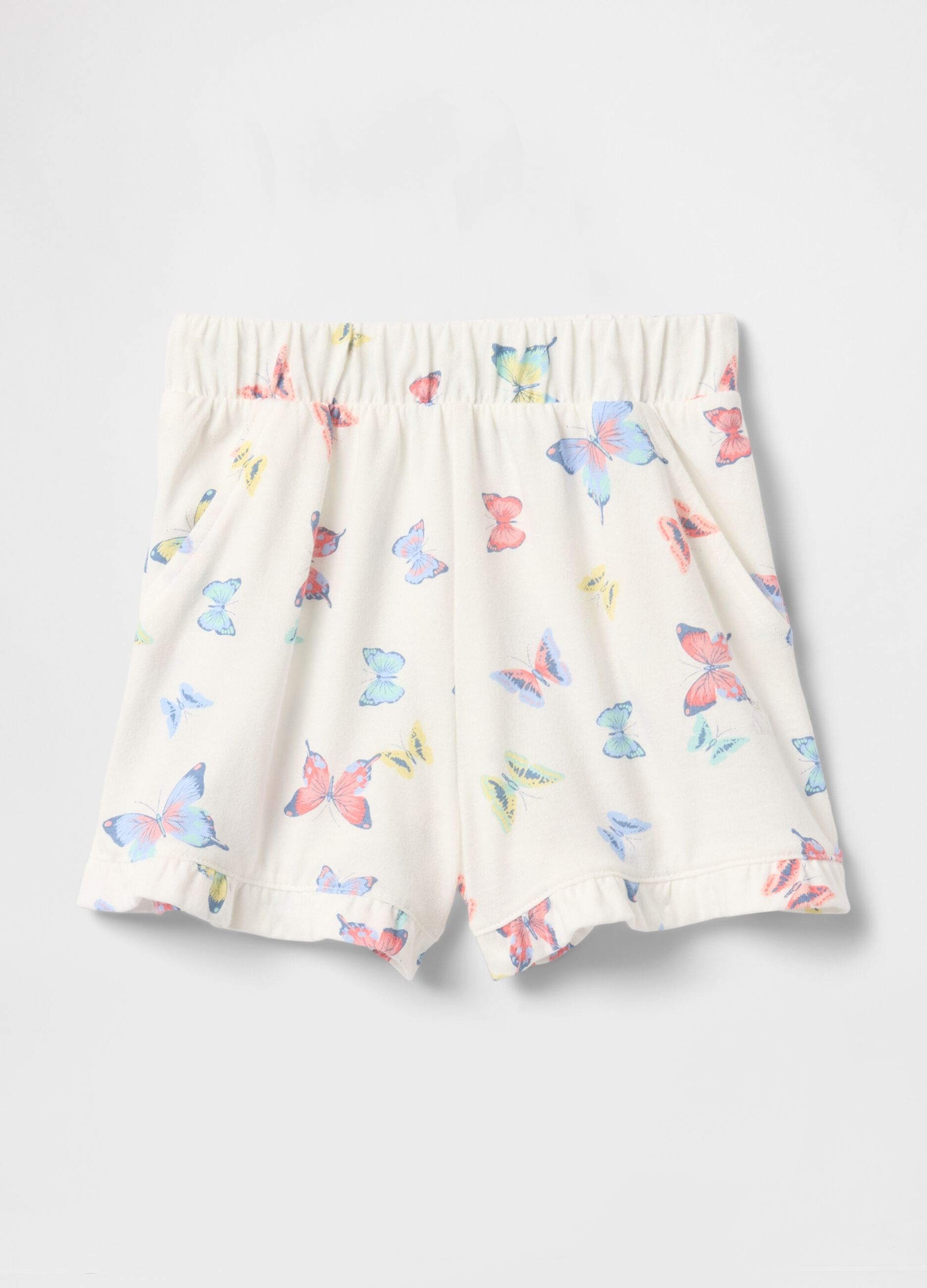 Multicolour Butterfly Print Shorts