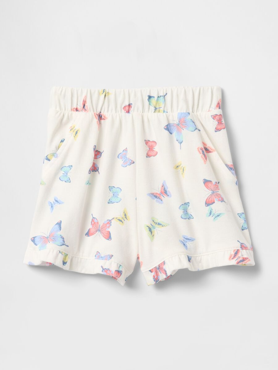 Multicolour Butterfly Print Shorts_0
