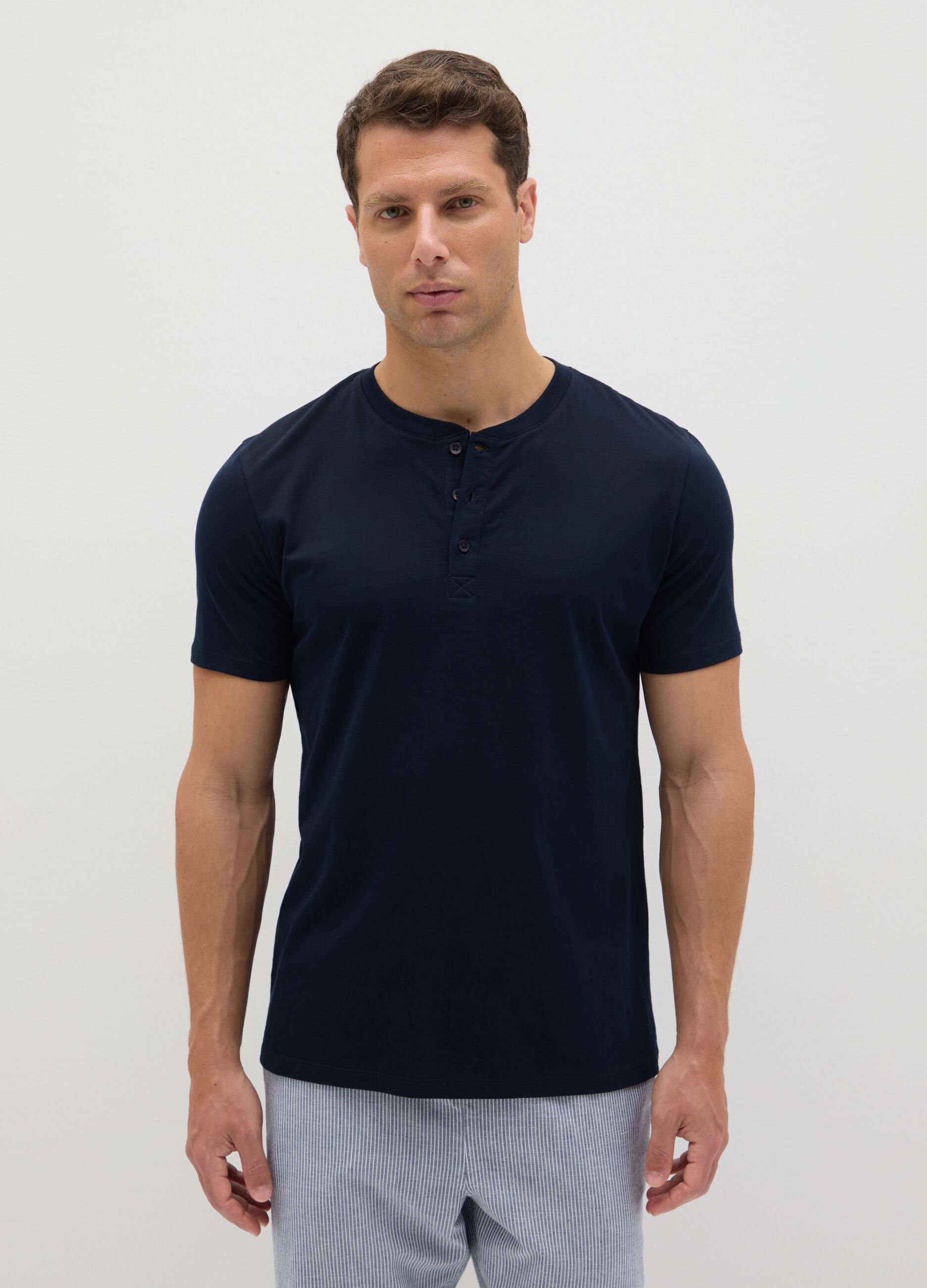 Blue T-shirt in Supima cotton