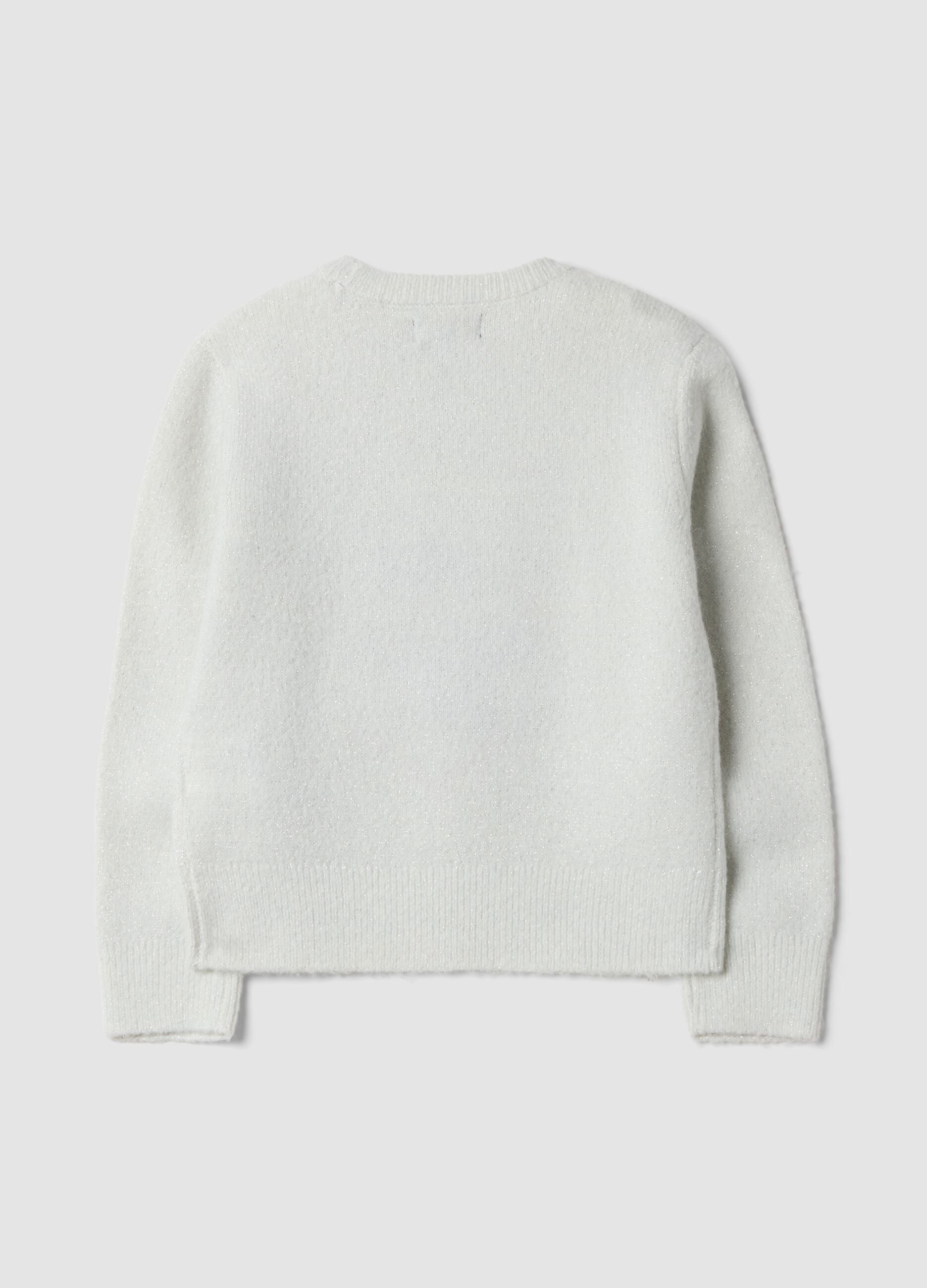 White stretch crew-neck top