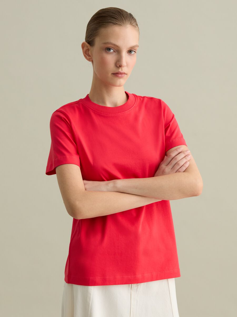 Cotton T-shirt with round neck_0