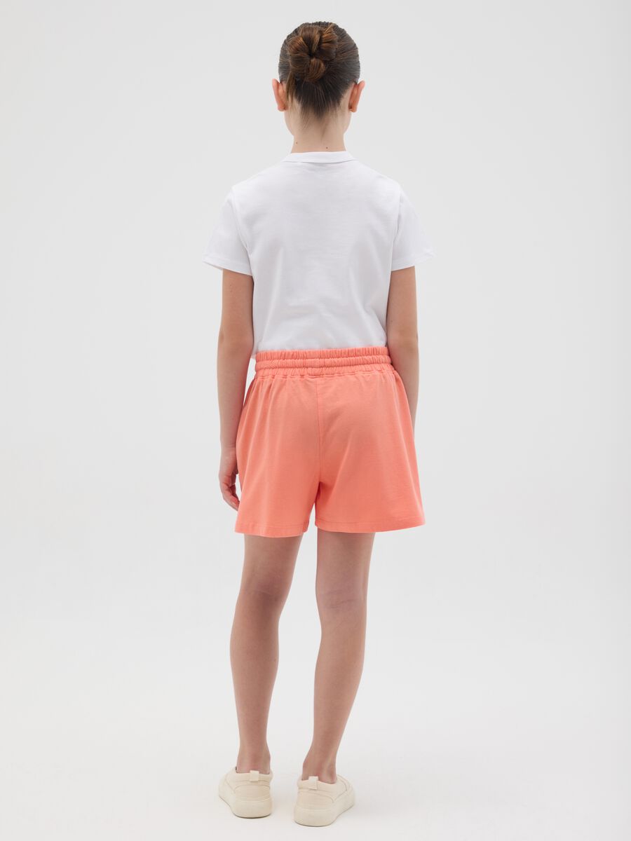 Short da ragazze in puro cotone arancione regular fit_2
