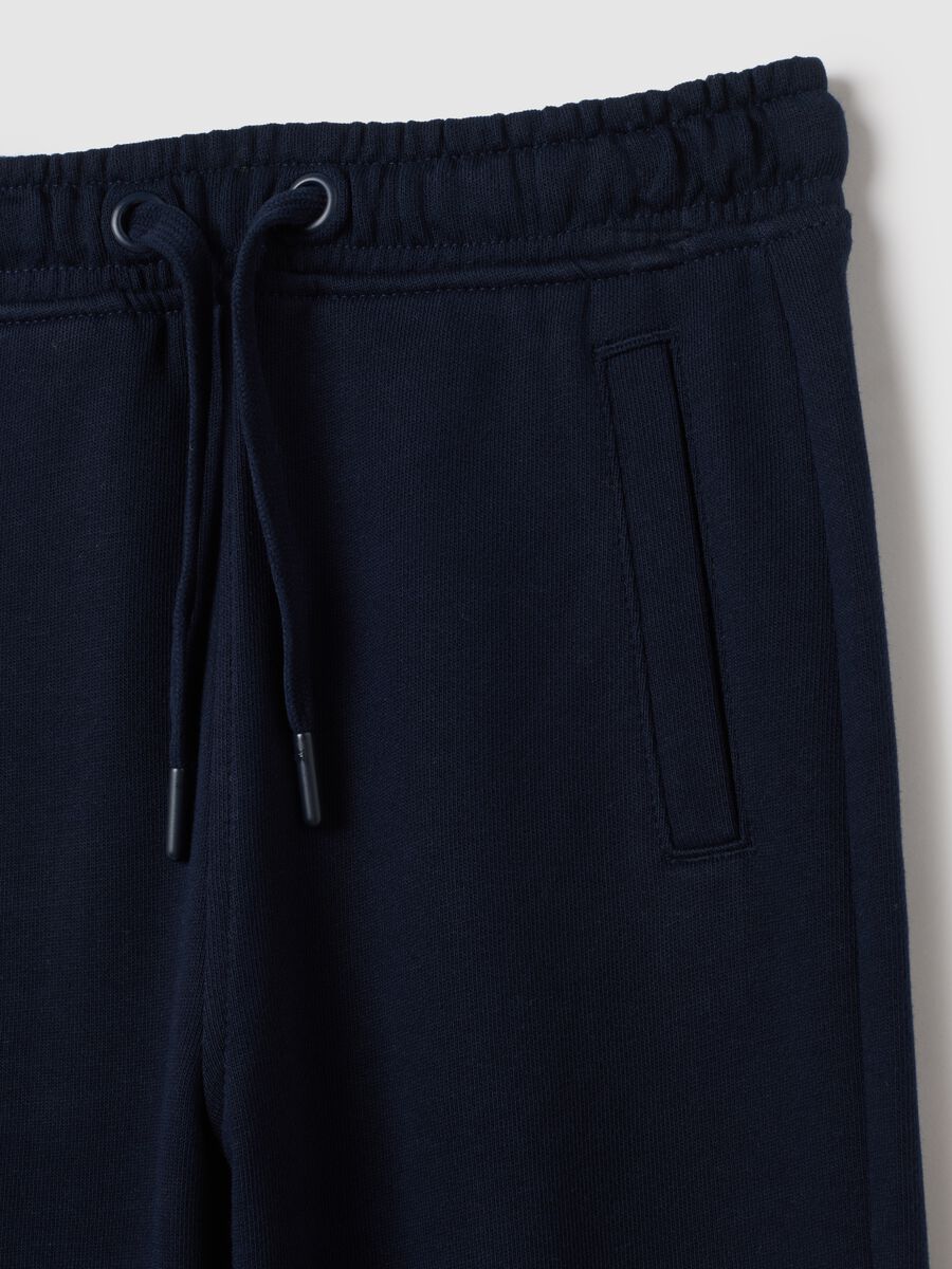 Children's blue regular fit pure cotton trousers_2