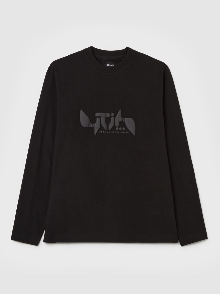 Long-sleeved Graphic T-shirt Black_5