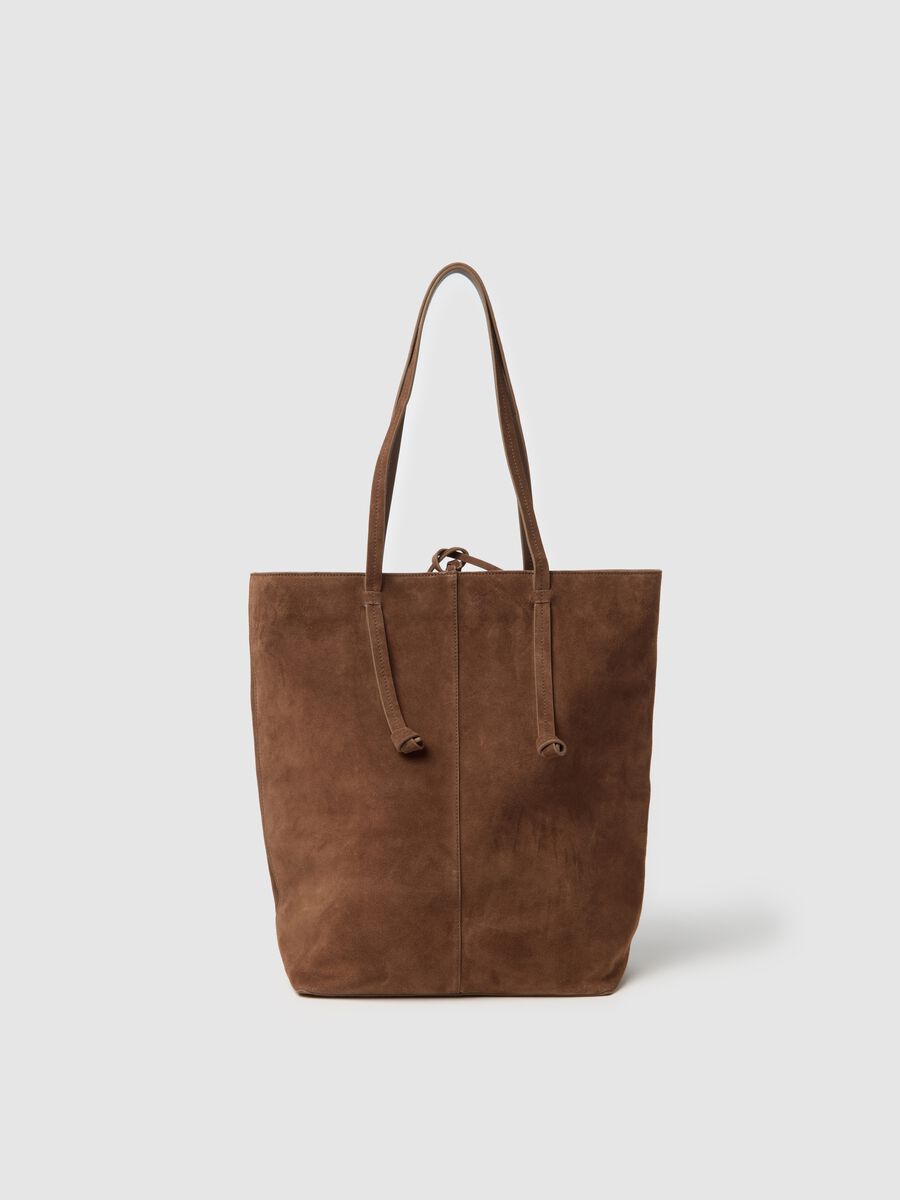 Borsa marrone in vera pelle a mano_0
