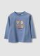 Blue long-sleeved baby top in pure organic cotton_0
