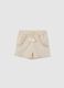 Baby girls&rsquo; beige regular-fit shorts in cotton with fringe_0