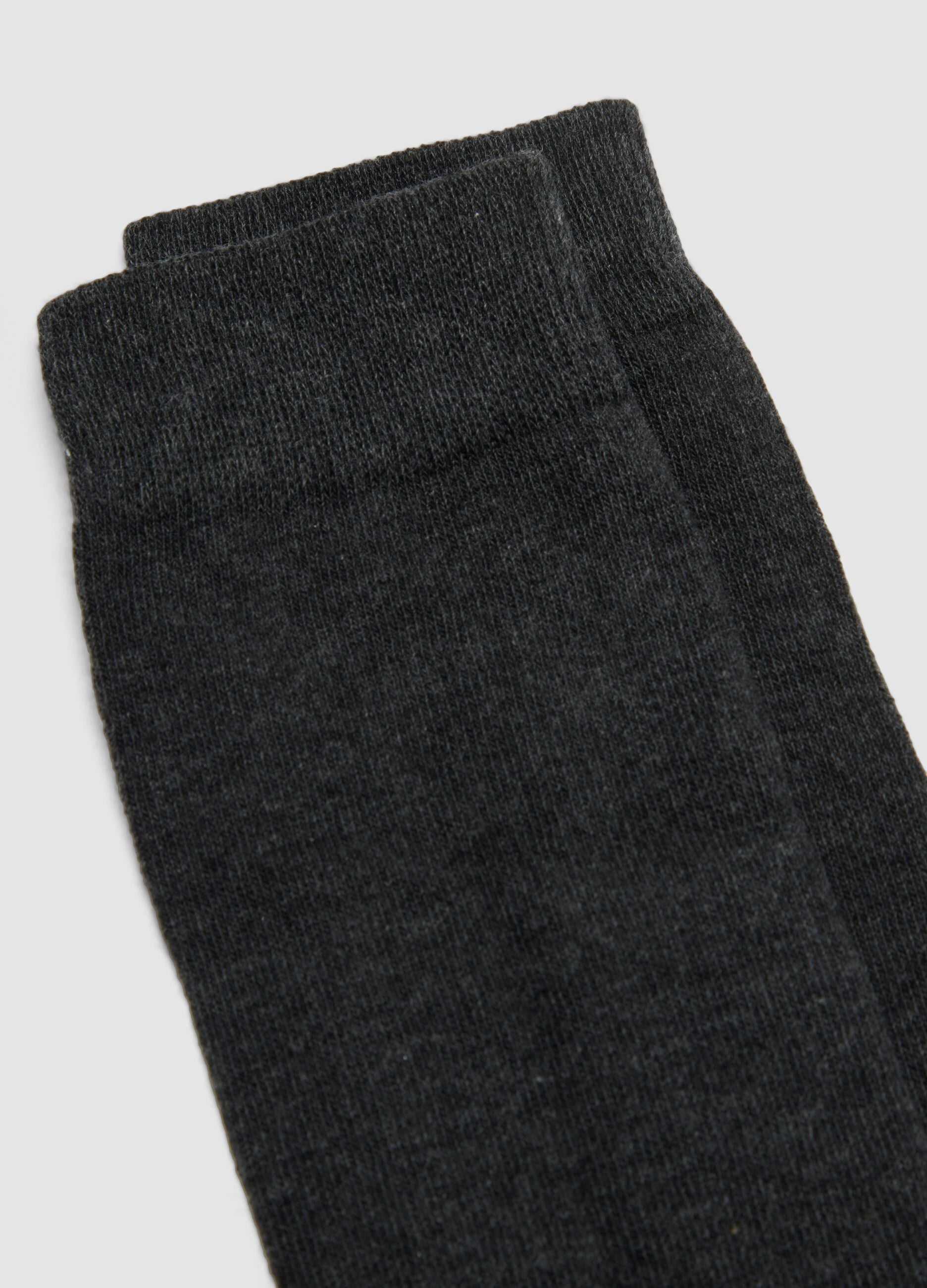 Five-pack of grey mid-calf socks in stretch organic cotton