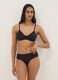 Slip da bagno in tessuto elasticizzato nero con pieghe laterali_0