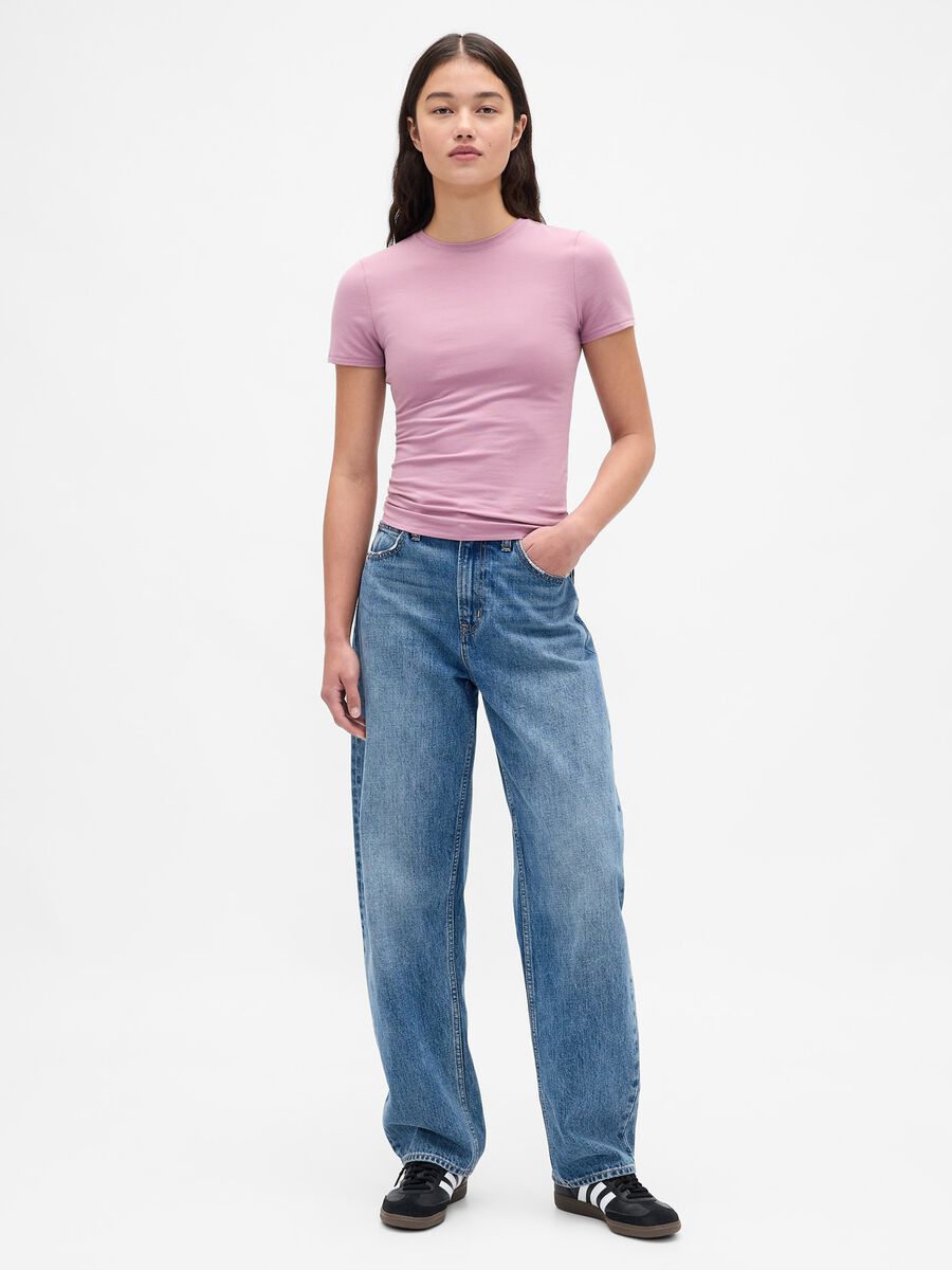 Short-sleeve pink stretch T-shirt_1