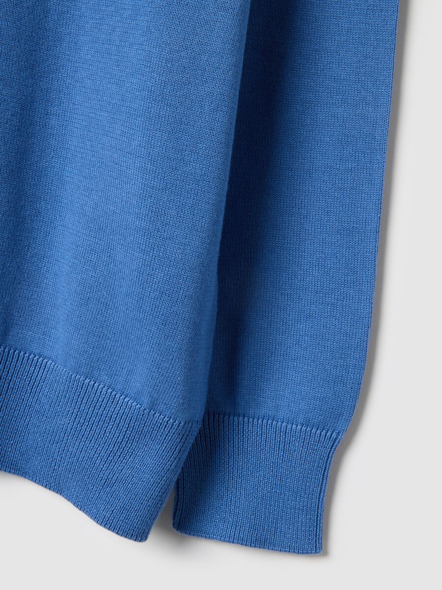 Children's Regular Fit Blue Cotton Crew Neck Jumper_3