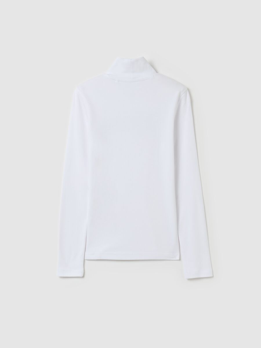 T-shirt with mock neck and gothic print_4