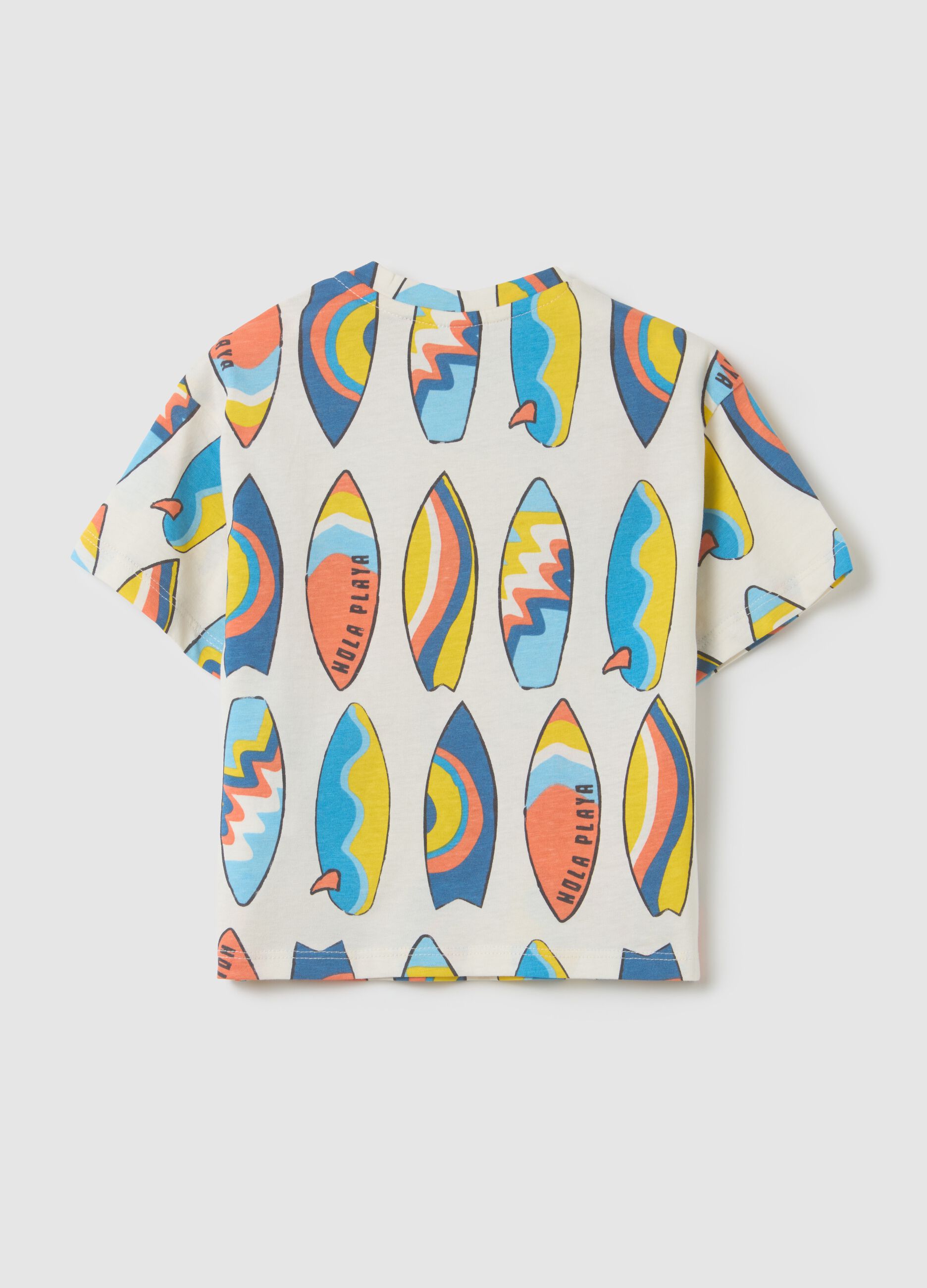 Multicoloured short-sleeve surf t-shirt