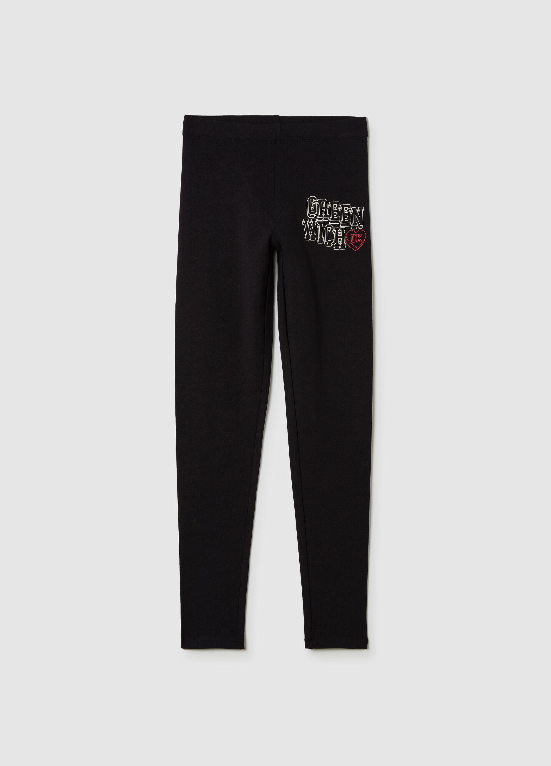 Printed stretch cotton leggings