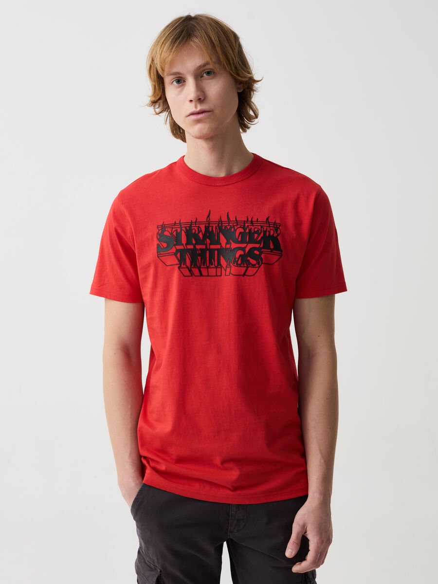 T-shirt with Stranger Things print_0