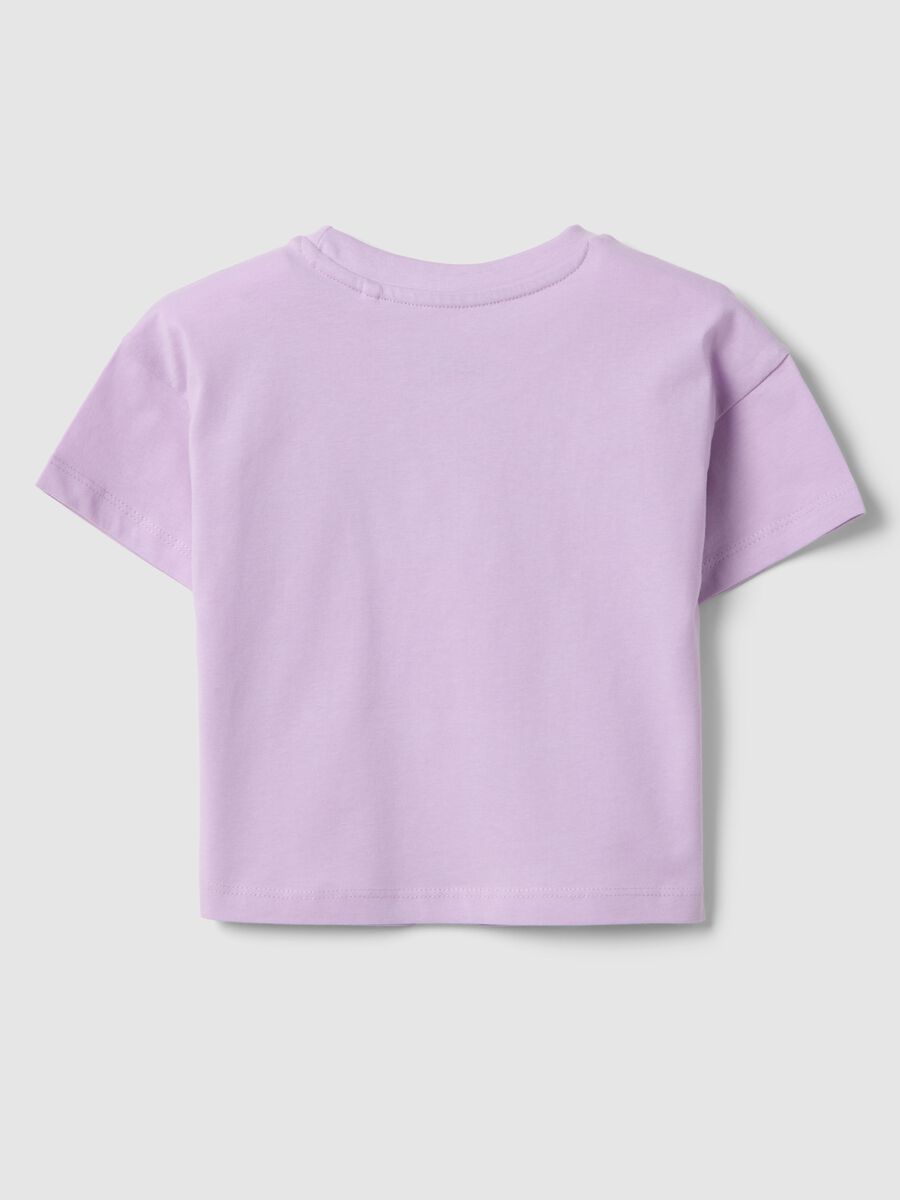 T-shirt in puro cotone viola da bambina boxy fit con stella_1