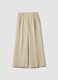 Beige stretch viscose palazzo trousers_0