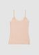 Pink stretch modal vest regular fit with lace_0