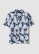 Blue organic cotton floral shirt_0