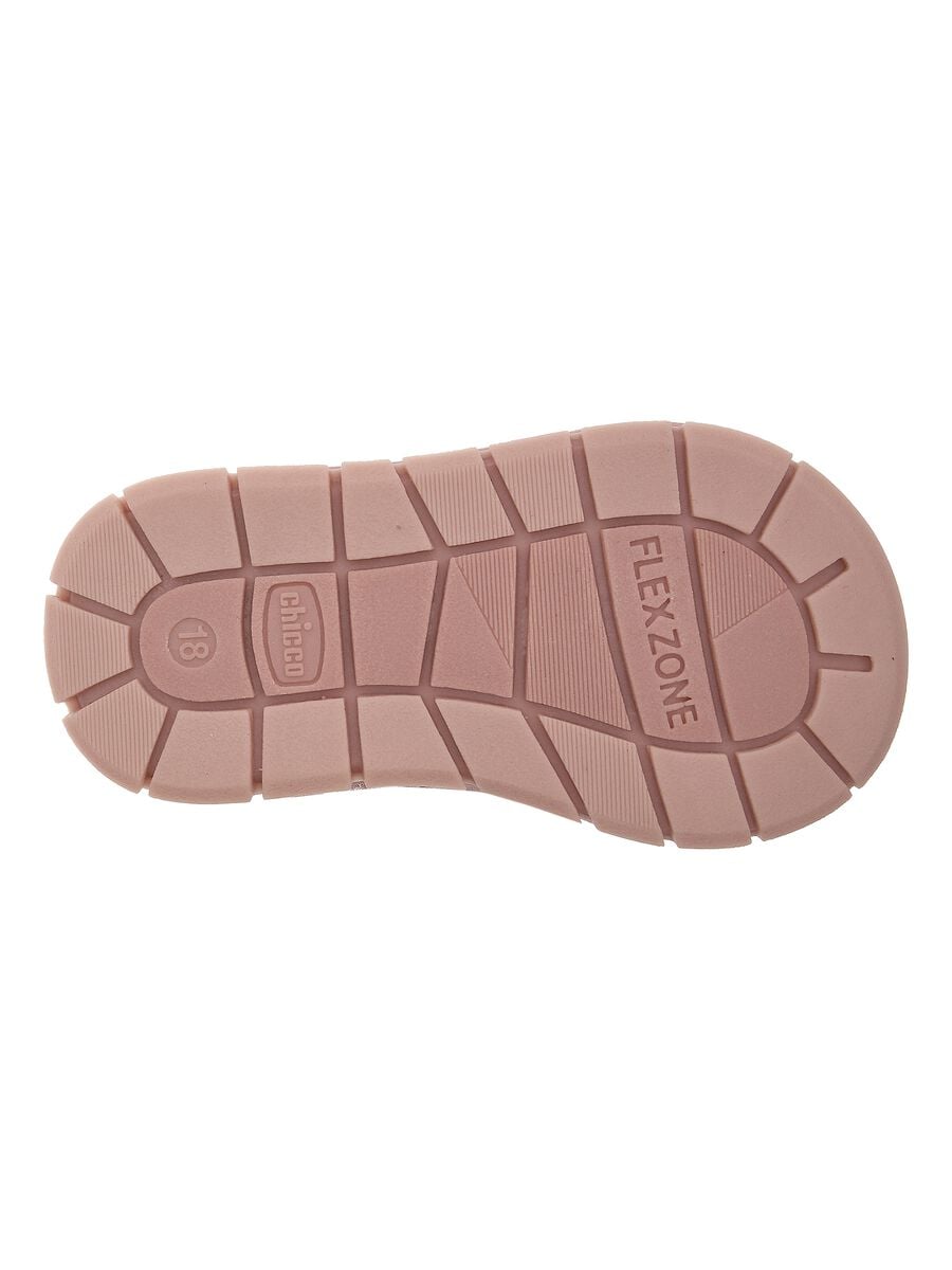 Chicco pink baby shoes with teddy-style trim_1