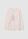 Girls' Pink Pure Cotton T-shirt with Glitter_0