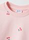 Pink crew-neck sweatshirt for girls in pure cotton regular fit with designs_2