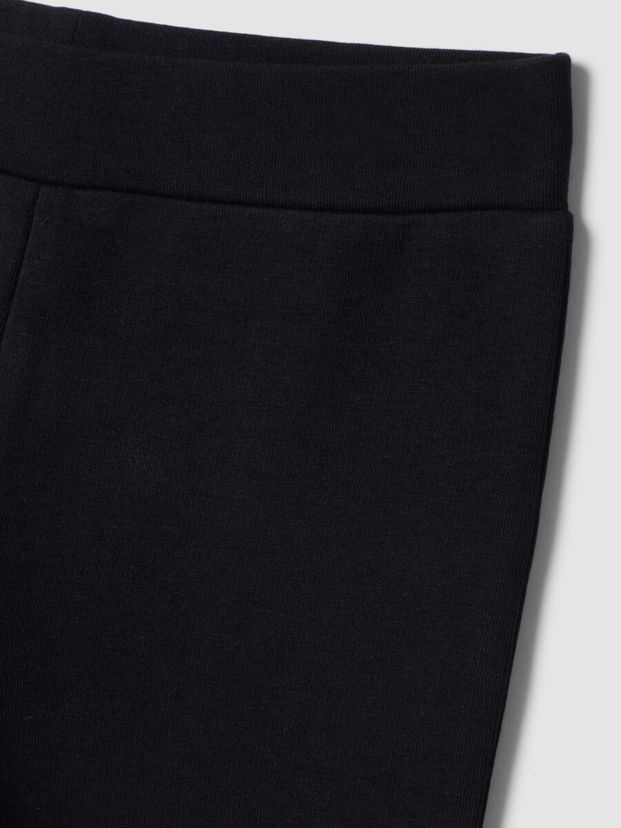 Leggings blu flare in cotone elasticizzato_3