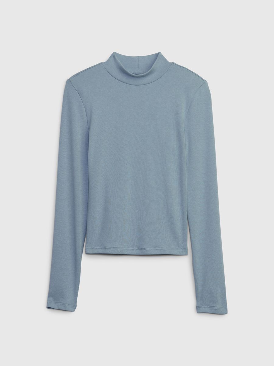 T-shirt a maniche lunghe mock neck_0