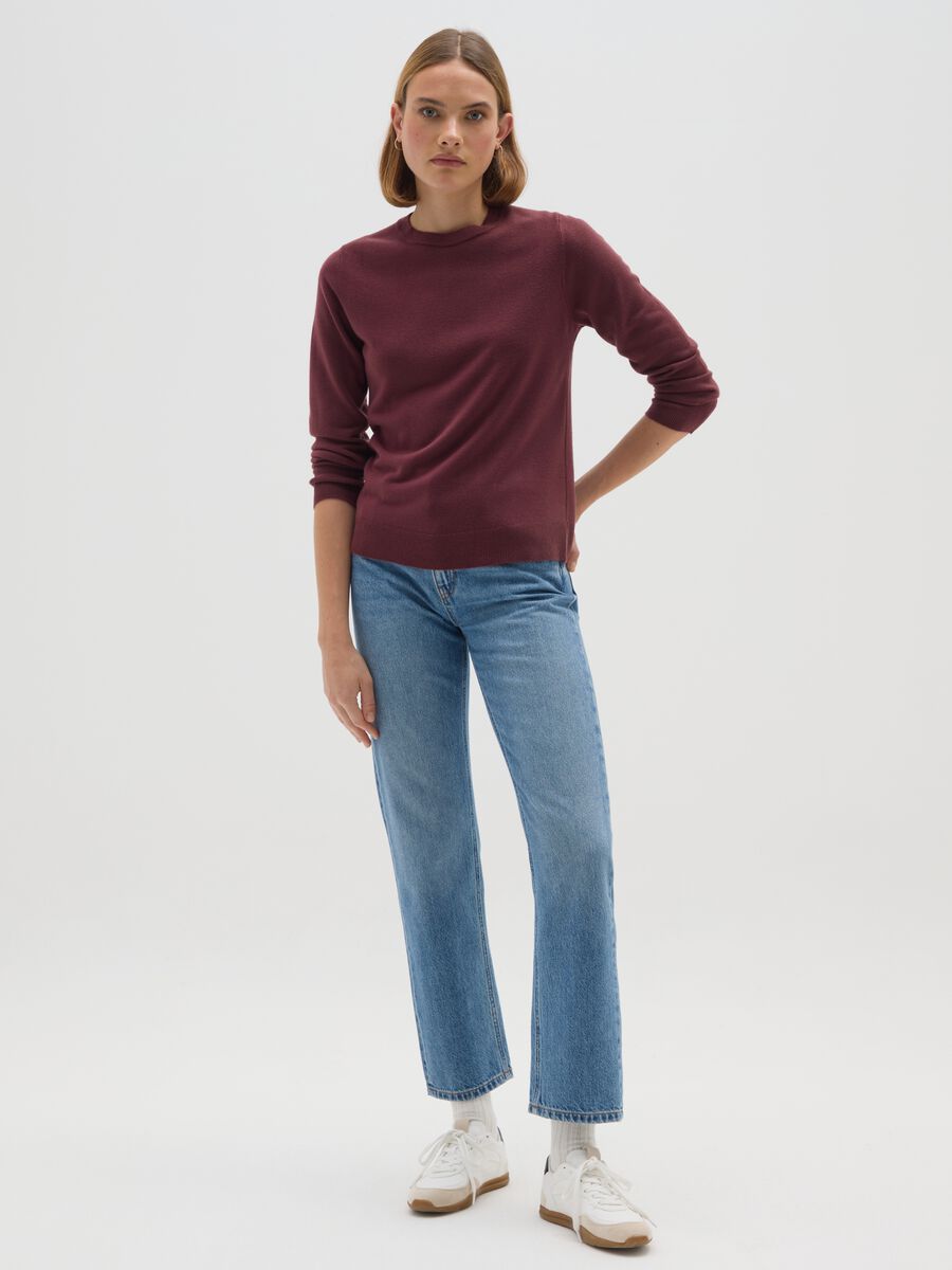 Maglia a girocollo rosso regular fit_1