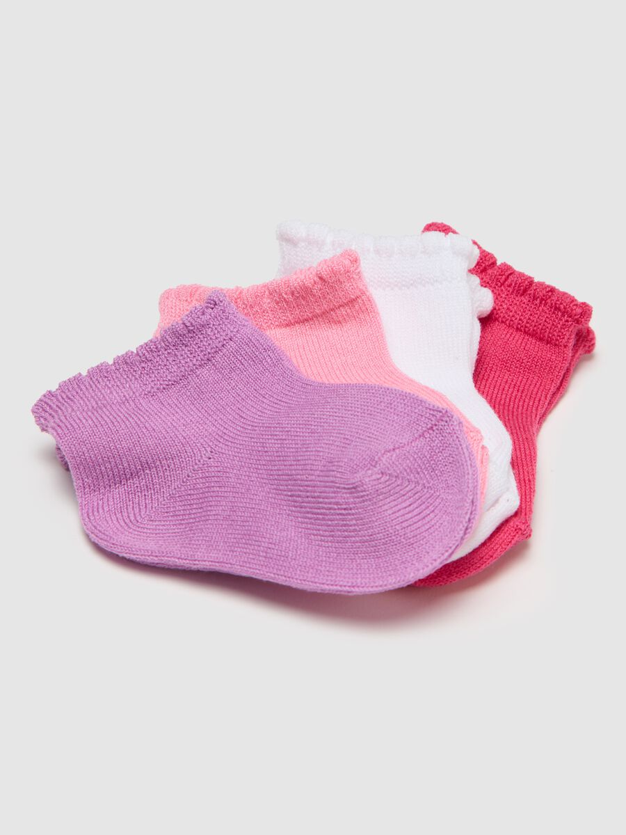 Girls' multicoloured cotton blend stretch socks_1