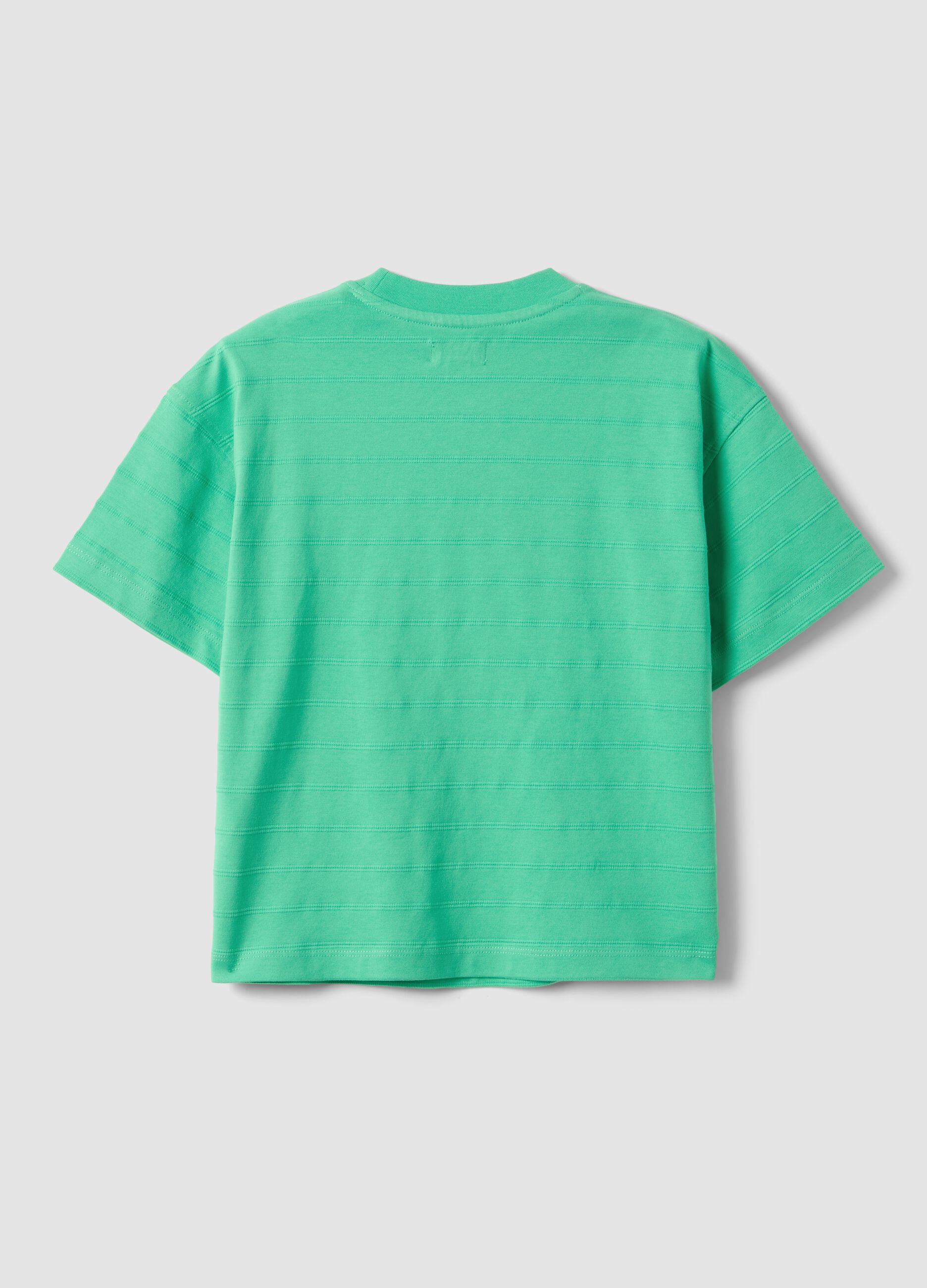 T-shirt in puro cotone verde da bambino regular fit