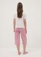 Pink and white organic cotton pyjamas with cropped trousers_2