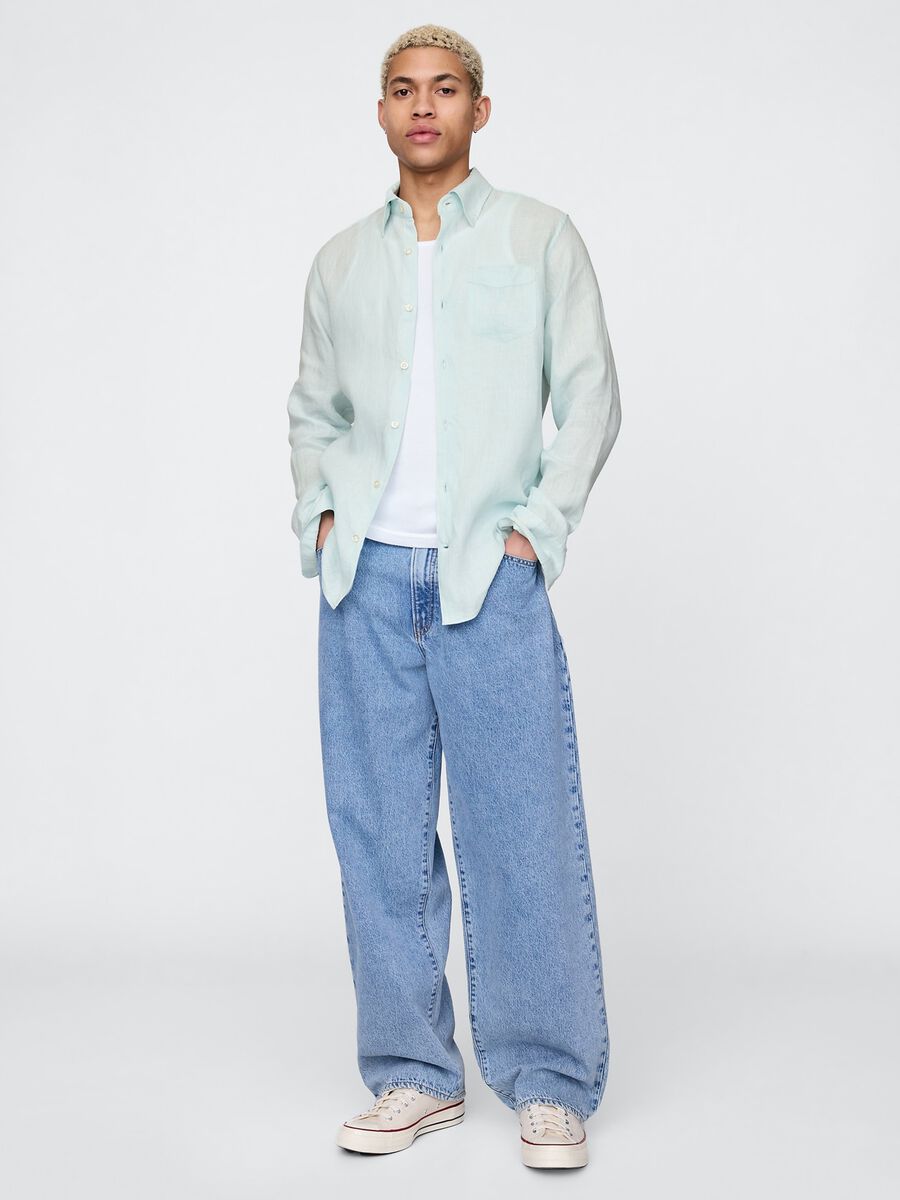 Gap Light Blue Linen Shirt_1
