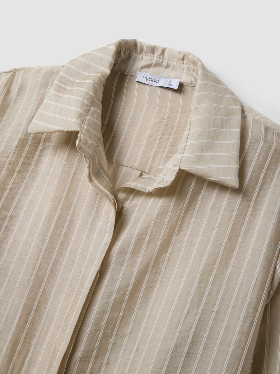 Beige striped lyocell-blend shirt_5