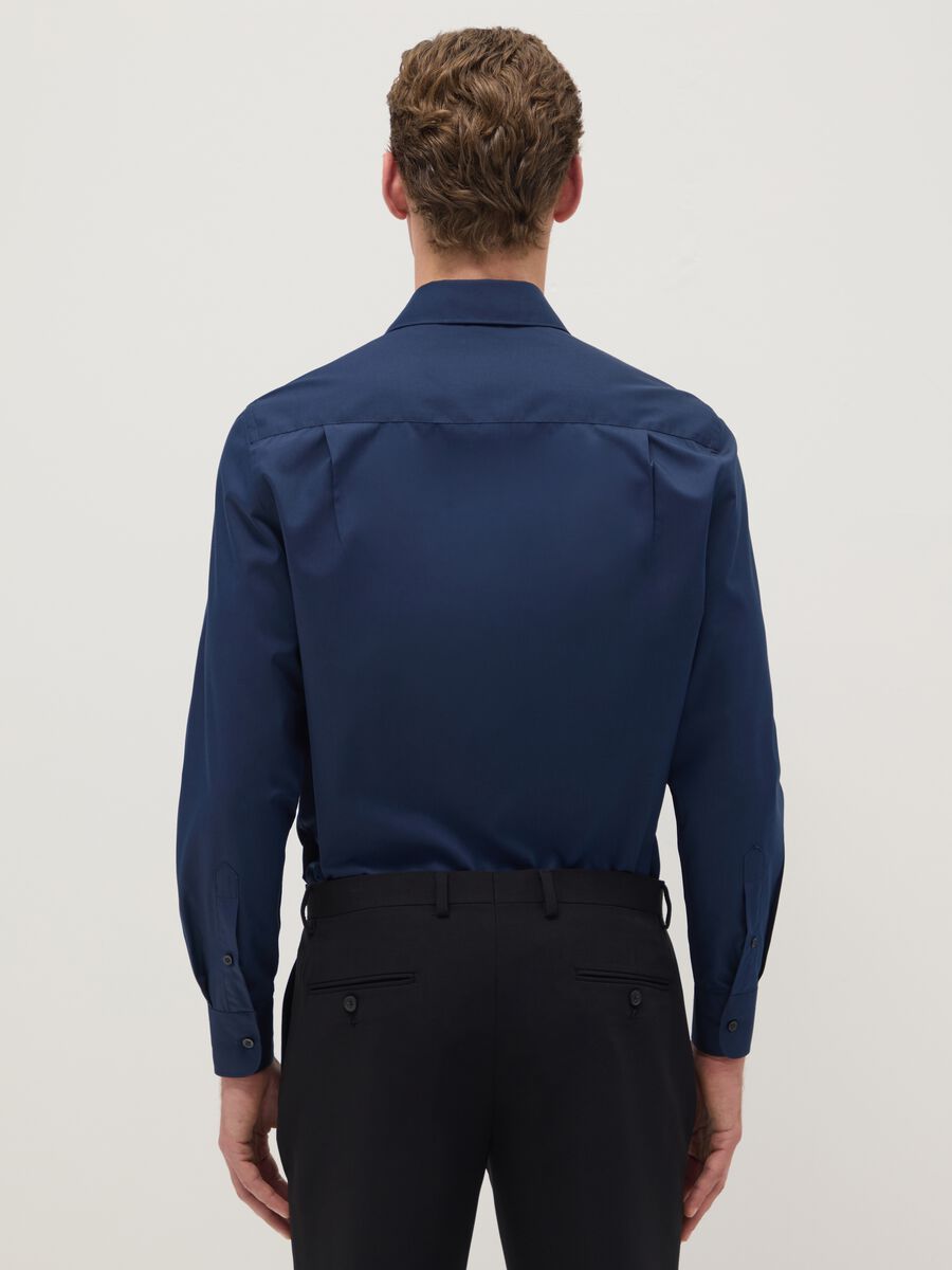 Regular fit blue shirt with classic collar - easy iron_2