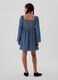 Short dress with denim with puff sleeves_1
