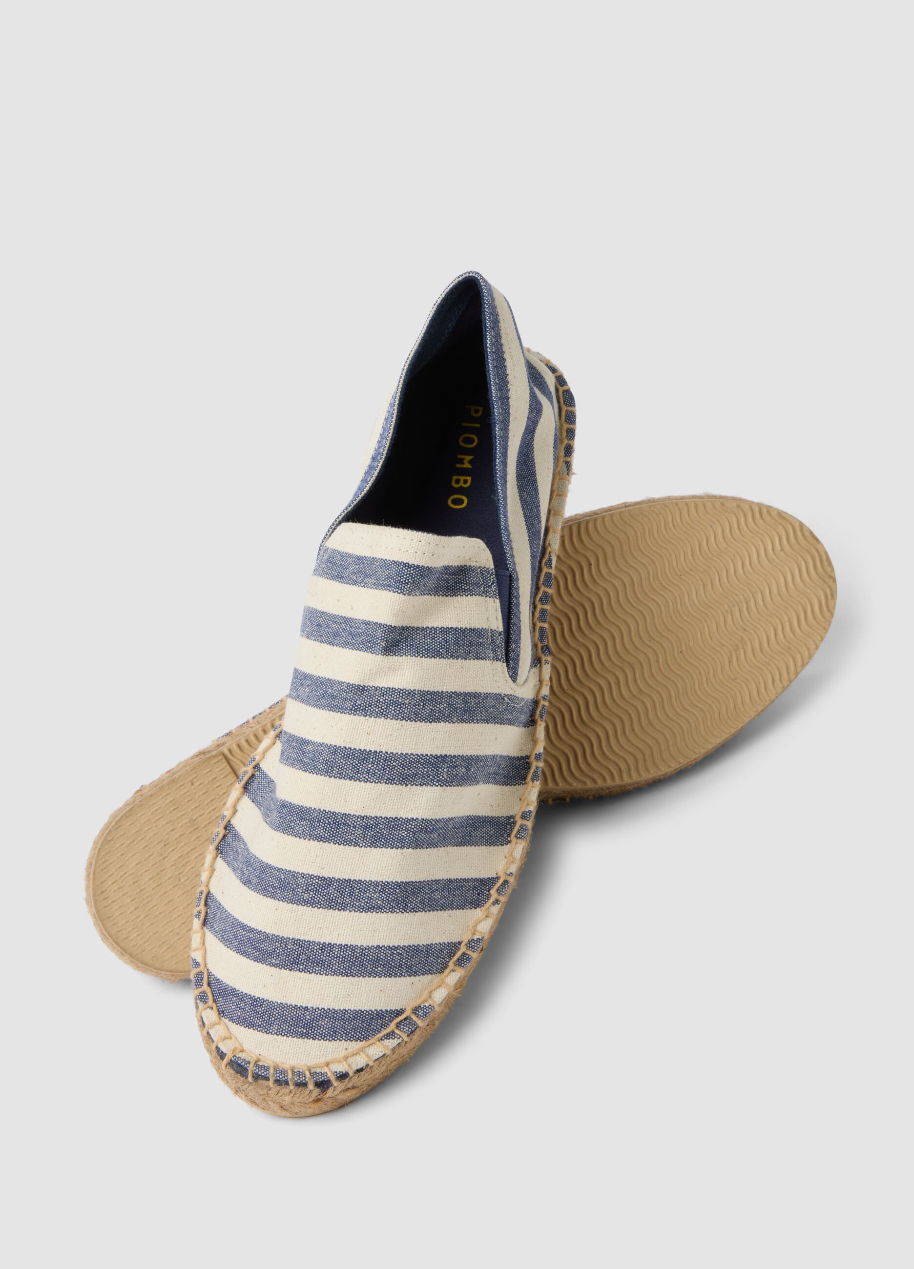 Blue striped espadrilles