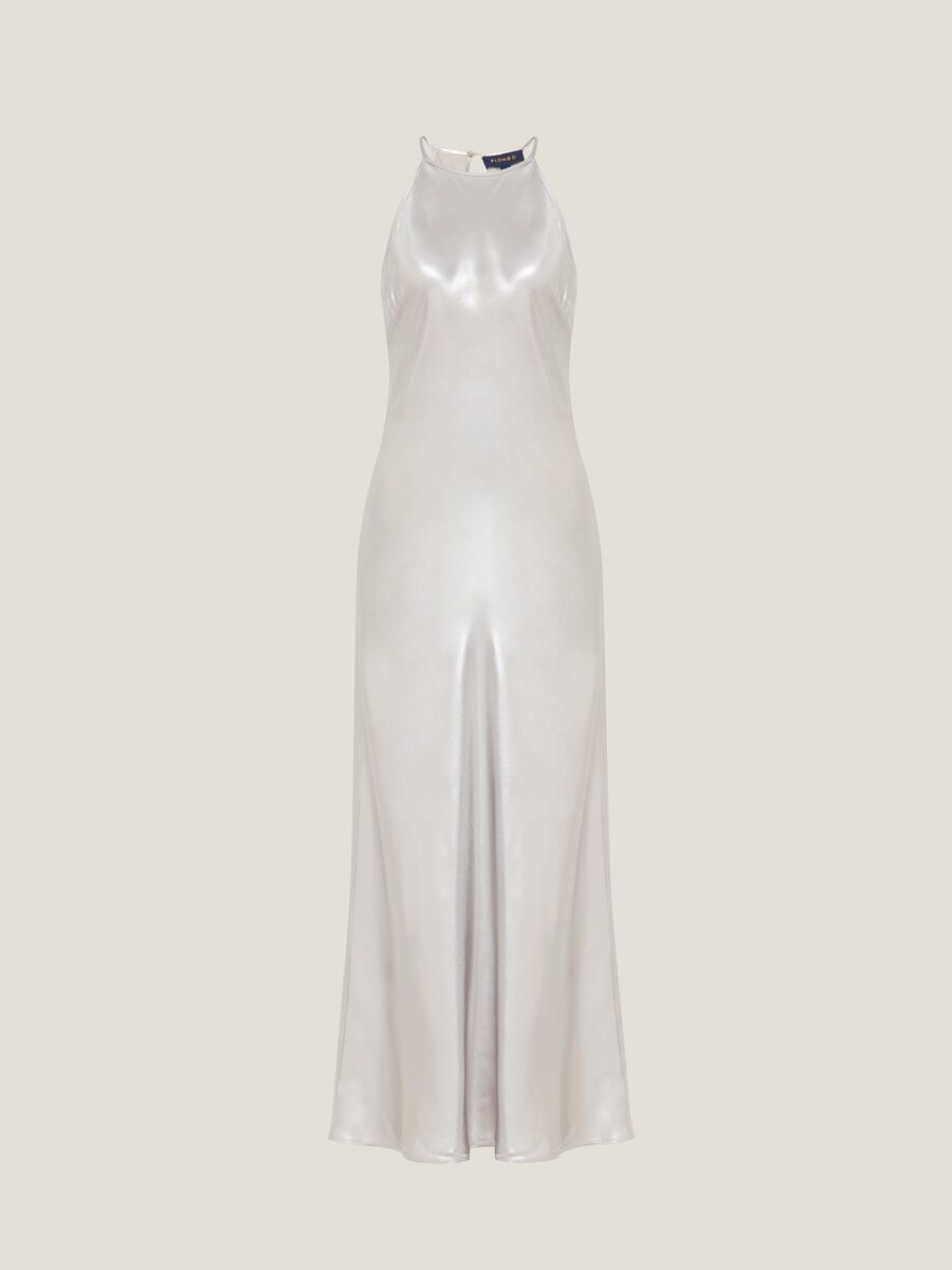 Abito lungo in viscosa satin_5