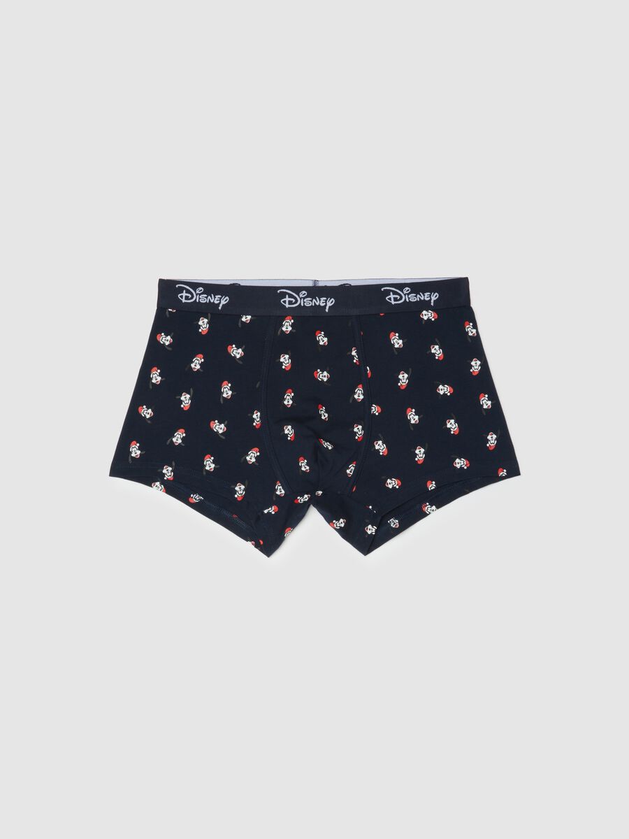Blue Stretch Cotton Regular Fit Boxer Shorts with Print_0