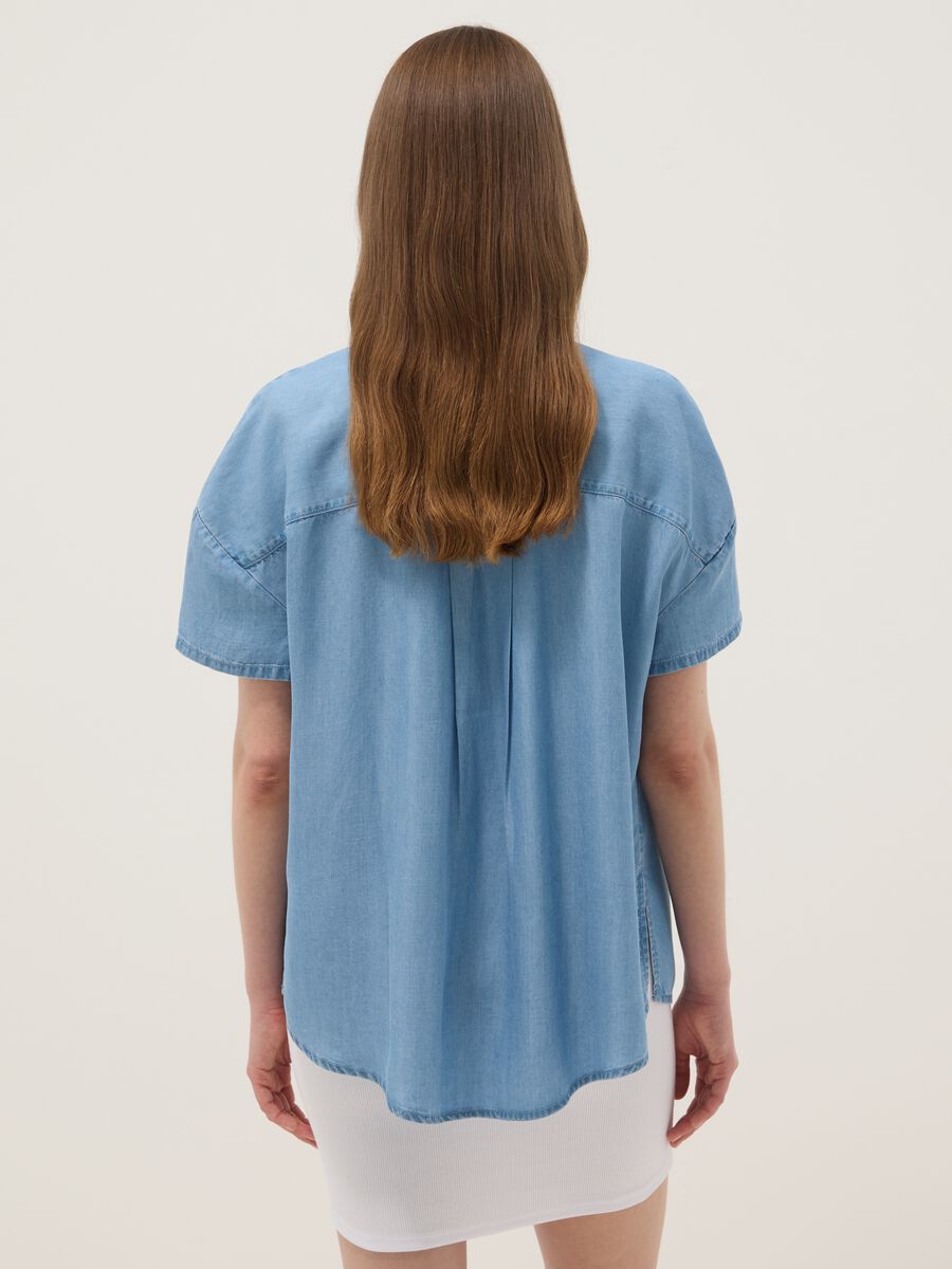 Sky blue pure lyocell shirt_3