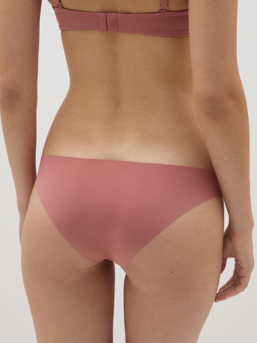 Regular Fit Pink Fabric Briefs_3